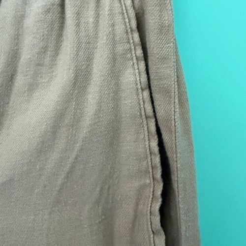 Sisley beige linen blend pants used, tapered fit, elastic waist, size M