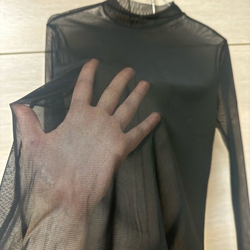 Sheer black mesh long sleeve top Decoro brand new size M