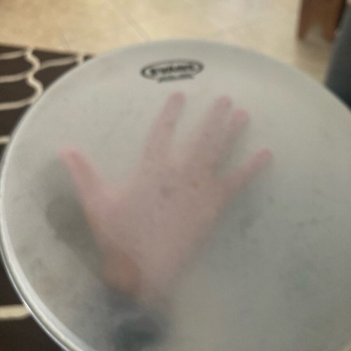 Evans J1 13 inch used semi-transparent etched drumhead
