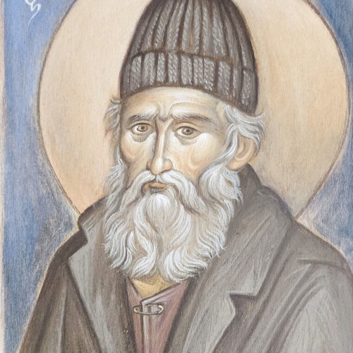 Saint Paisios Byzantine icon with traditional technique, new