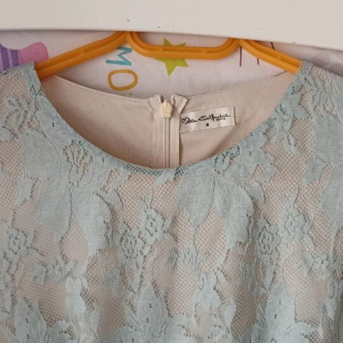Miss Selfridge Romantic Mini Dress with Lace size 8 Small like new, turquoise