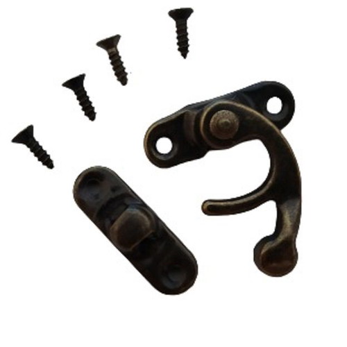 Metal latch for antique box 27x32 mm new, bronze