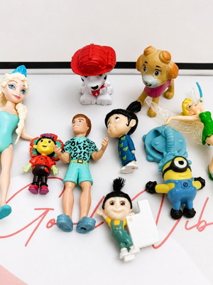 Mini Figures bundle like new, set of 9 with Paw Patrol, Frozen, Minions, Barbie Ken