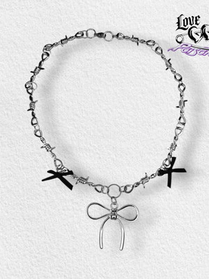Paradox #2 choker ръчно изработен, нов, черен и сребрист