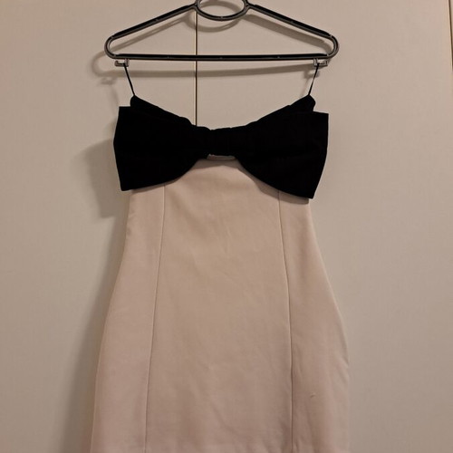 Zara black and white dress with bow, like new, size small