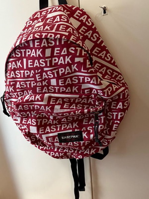 Eastpak backpack used, white and red