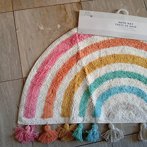 Rainbow bathmat 44x90 cm half-moon 100% cotton
