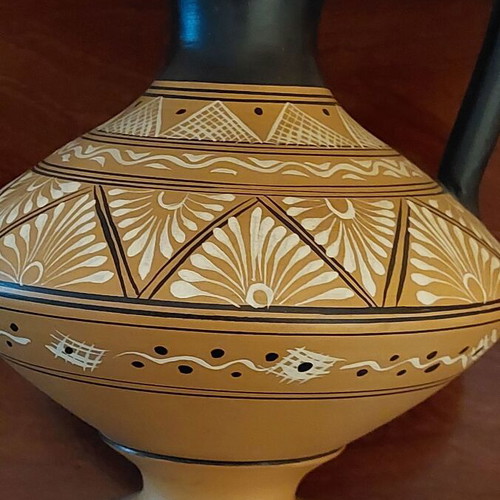 Ceramic wine jug handmade, like new, Archagelos Rhodes 1969