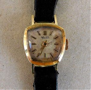 Ρολόι χειρός χρυσό 14 καρατίων, μηχανικό, γερμανικό μάρκας "BEHA", vintage.