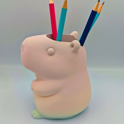 Capybara Pencil Holder new, 3D printed with Rainbow Matte finish
