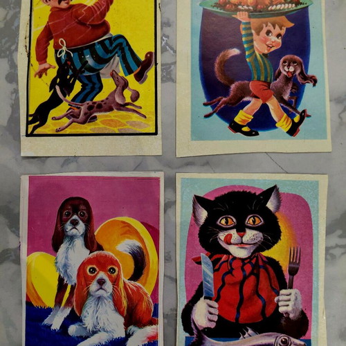 Rekou vintage stickers like new, 1970s, set of four