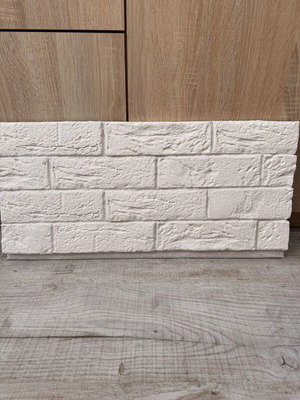 Decorative gypsum wall bricks 210×65 mm, white color