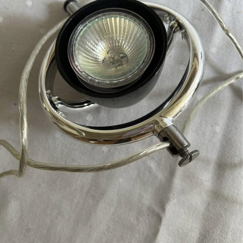 Ceiling light with five spotlights like new, silver and black