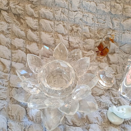 Set of decorative glass and crystal items like new, vintage