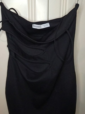 Black mini dress Bershka with cut-out design, new, size M