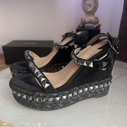 Louboutin sandals used, women's platform black size 37