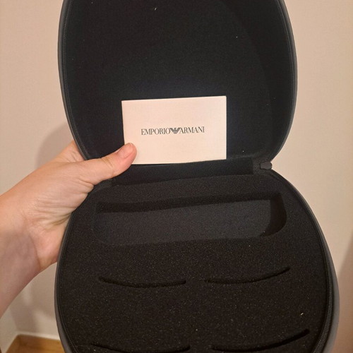 Emporio Armani glasses case new, black and grey