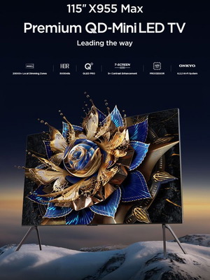 TCL 115X955 Max 115" Premium QD-Mini LED 4K TV with Google TV