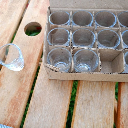 Glass shot glasses new, unused in their box