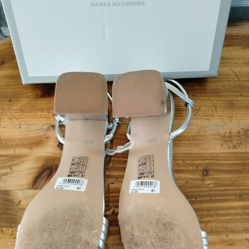 Migato silver sandals like new, size 41, 8 cm heel