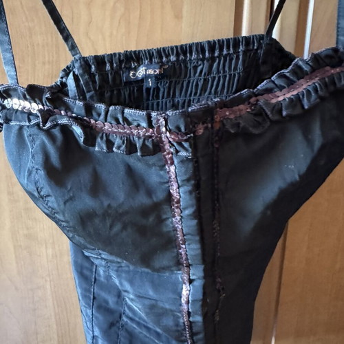 Best Manuel satin top and skirt set like new, black, size XS/S