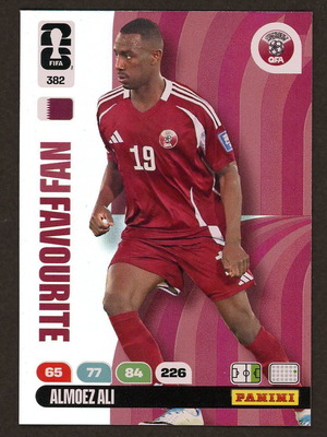 Panini World Cup Adrenalyn XL 2026 Card #382 Ali Fan Favourite like new