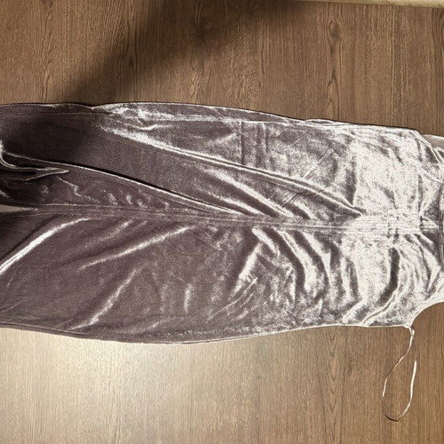 Zara Trafaluc silver velvet maxi dress, size M