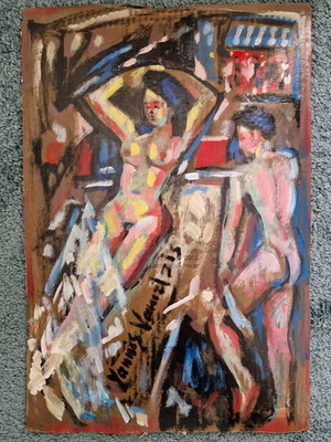 Painting Giannis Vakirtzis like new with certificate of authenticity
