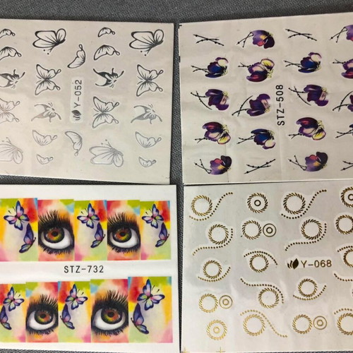 Water Nail Stickers Set of 4 New Full Nail