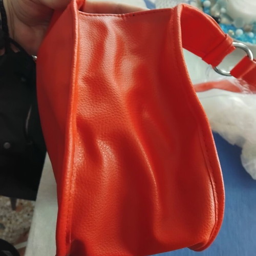 Red leather handbag new without defects