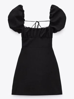 Black short dress Zara size S like new with unique back