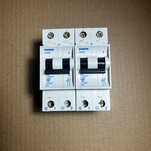 Siemens 5SX52 C2 2-pole panel circuit breakers new, set of 2