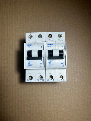 Siemens 5SX52 C2 2-pole panel circuit breakers new, set of 2
