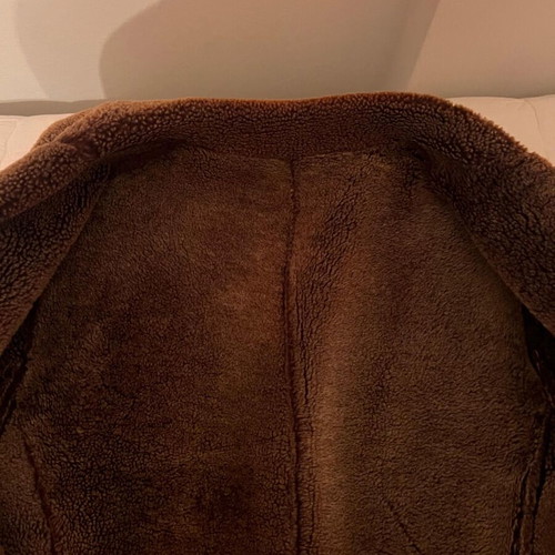 Leather women's coat like new, brown, size small