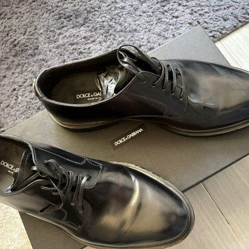 Dolce & Gabbana Men Leather Black Shoes Size 10 Like New