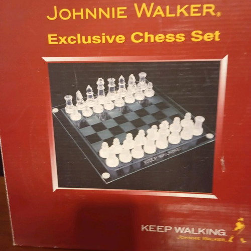 Glass chessboard used, missing one rook