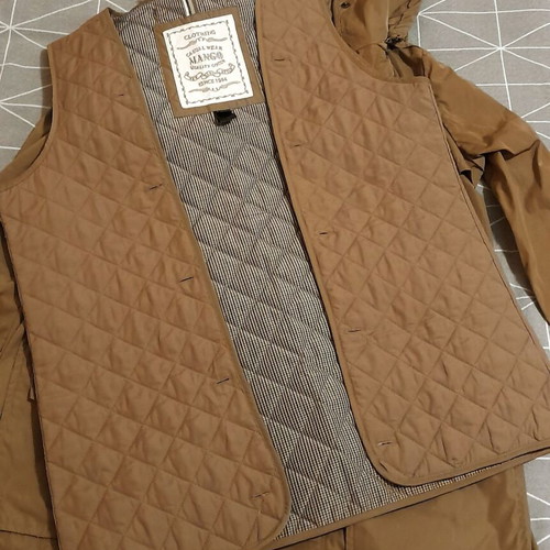 Mango women's parka jacket with lining like new, olive color