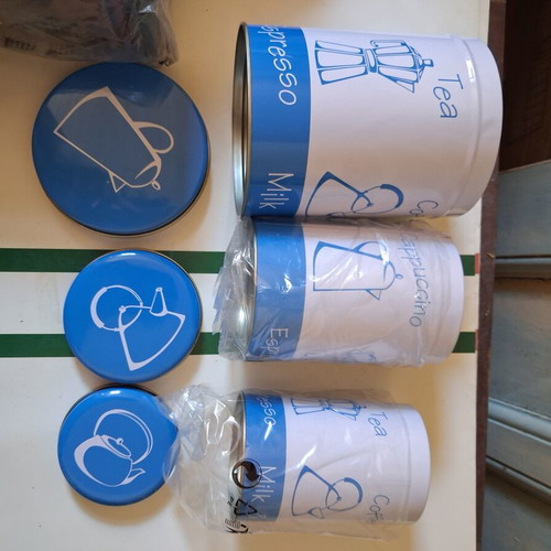 Metal kitchen storage containers set of 3, new
