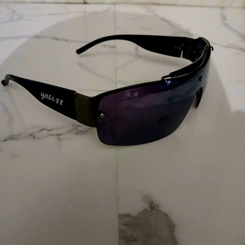 Gate 88 Vintage Y2K Wrap-Around Sunglasses, Dark Tint