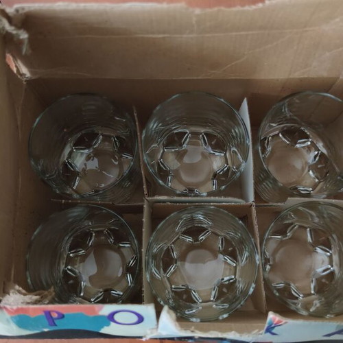 Vintage Borgonovo set of 6 whiskey water glasses new in box