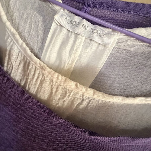 Double Linen Dress Made in Italy like new, one size up to 3XL, purple and white