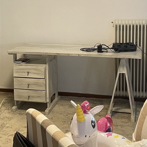 Desk with 3 drawers, solid wood, 152x74x64 cm