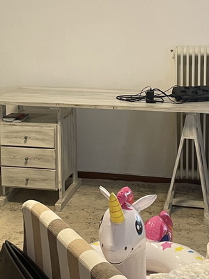 Desk with 3 drawers, solid wood, 152x74x64 cm