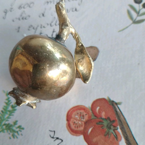 Bronze decorative pomegranate miniature used 5 cm