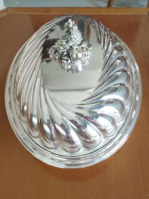Silver-plated Fruit Bowl Cassetti Firenze 871 FI • Vintage Bell Cloche • 32x23cm • Display Condition