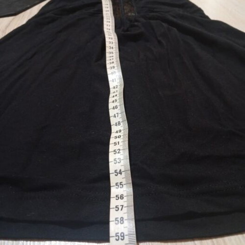 Women's blouse elastic fabric backless with satin neck tie like new, black, size M