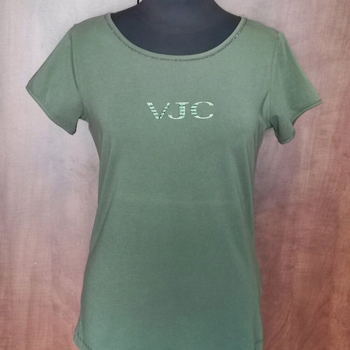 Versace Jeans Couture women's khaki T-shirt with rhinestones new size M
