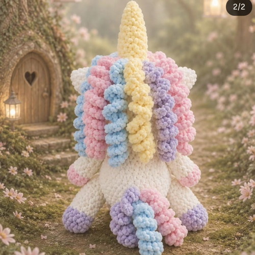 Handmade knitted unicorn new
