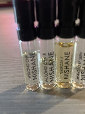 Nishane perfume testers used, Meant to be Seen, Wulong Cha, Tuberoza