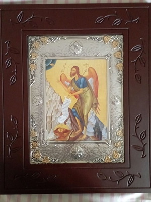 Icon of Saint John new, silver 925 and 24k gold